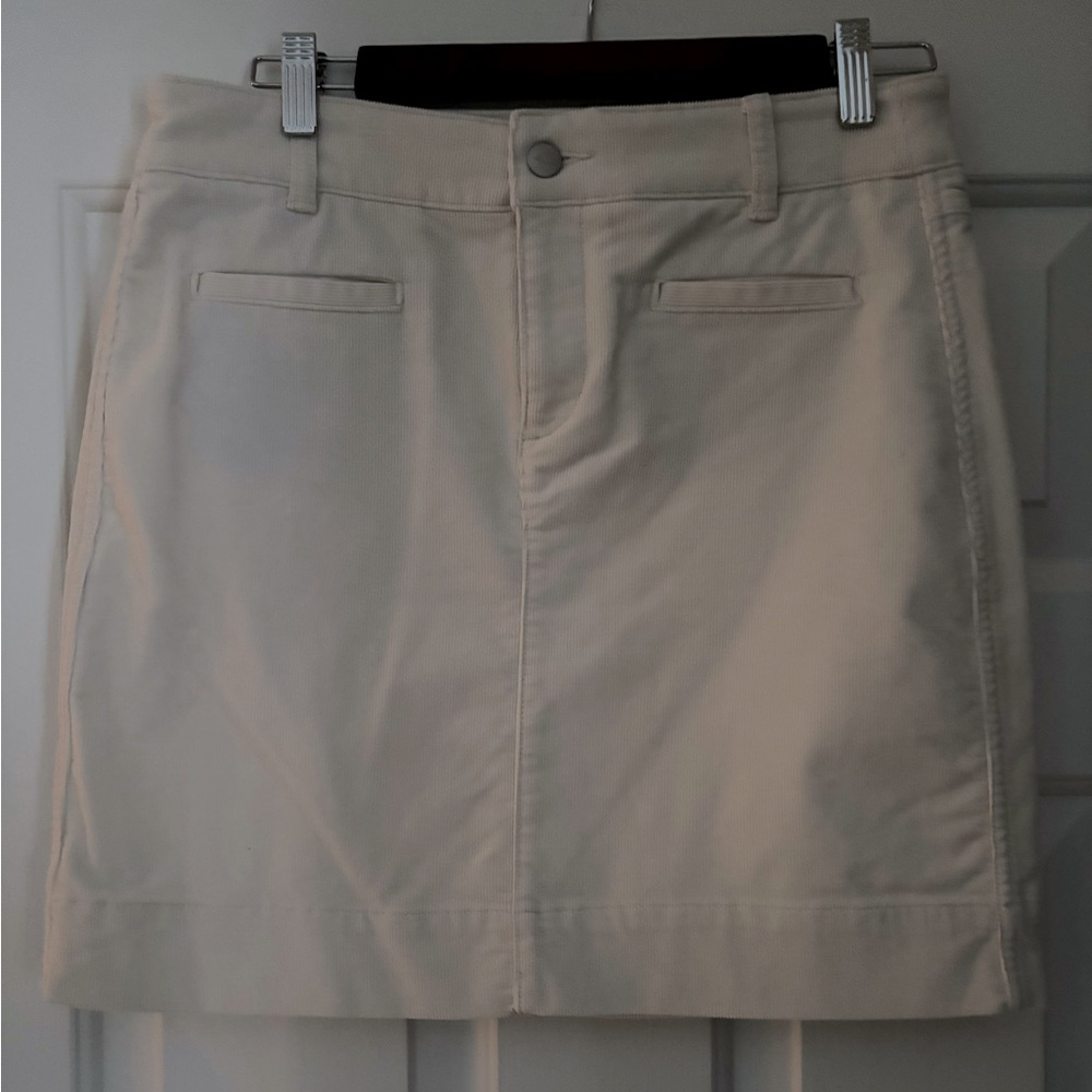 Cream, corduroy, size 2 loft skirt